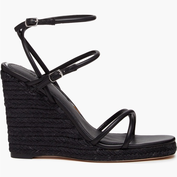 PAIGE Kerri ankle strap platform Black Strappy Wedge Sandals $299 - Picture 3 of 5